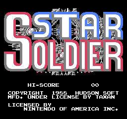 Star Soldier title screen for Famicom